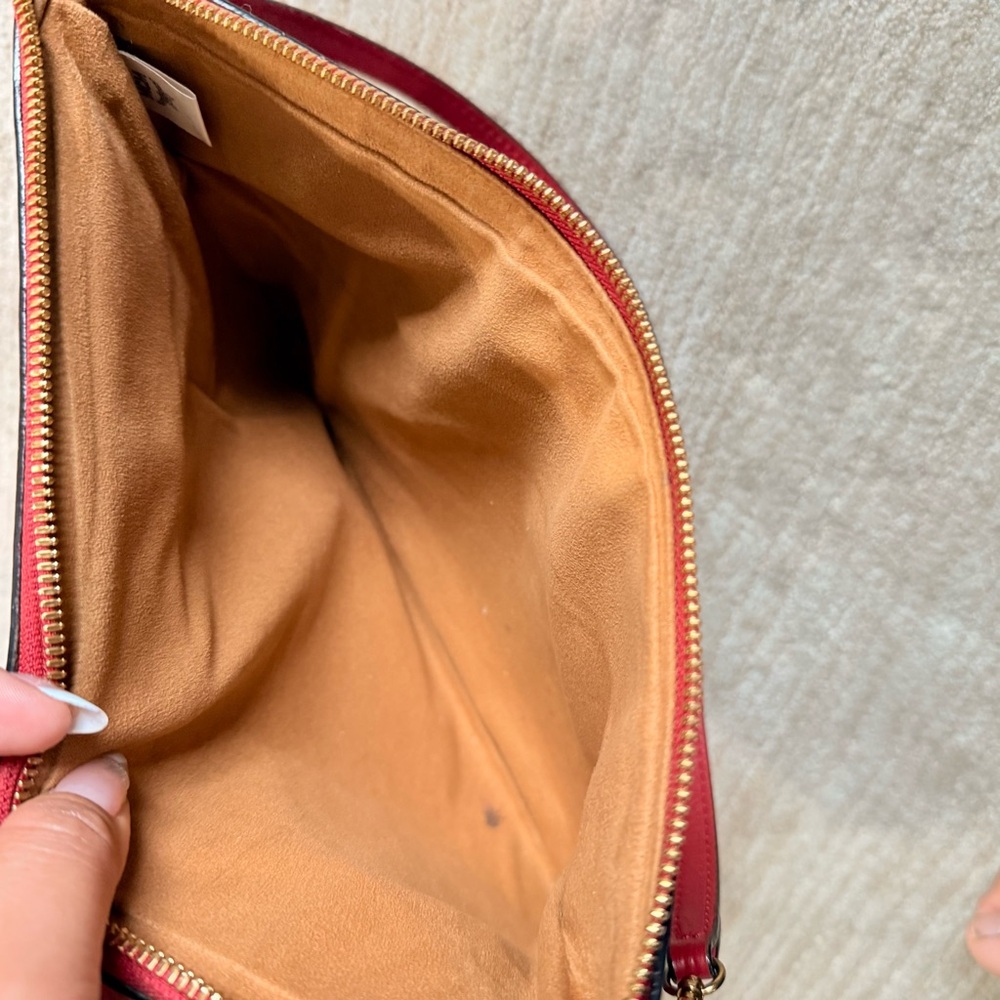 Mcm Red Visetos Coated Canvas Liz Pouch Shoulder Bag - Picture 5 of 13